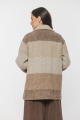 Stylowy krótki płaszcz wełniany o swobodnym fasonie