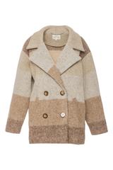 Stylowy krótki płaszcz wełniany o swobodnym fasonie