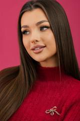 Subtelna złota broszka z cyrkoniami