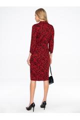 Red mottled dress with an envelope cut