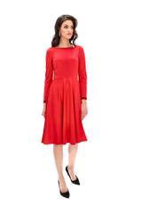 Blush dress trimmed with velvet ribbons