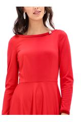 Blush dress trimmed with velvet ribbons