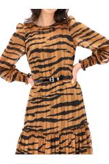 Animal print ruffle dress
