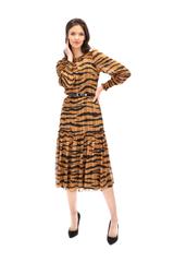 Animal print ruffle dress