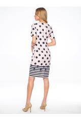 Pudrowa sukienka ze złotymi drobinkami