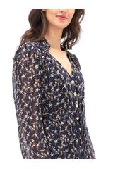 Navy blue floral pattern dress