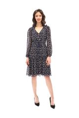 Navy blue floral pattern dress