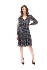 Navy blue floral pattern dress