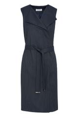 Grafitowa sukienka w delikatne paski