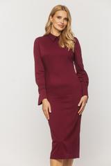 Sukienka dopasowana z kołnierzykiem i ozdobnym mankietem