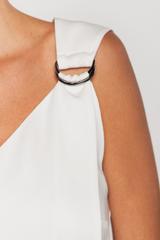 Ecru dress with adjustable suspenders