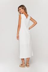 Ecru dress with adjustable suspenders