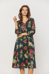 Sukienka marszczona w talii z jedwabistej wiskozy