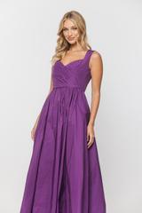 Sukienka maxi w odcieniu fioletu z drapowaną górą