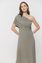 Sukienka na jedno ramię w kolorze szałwii