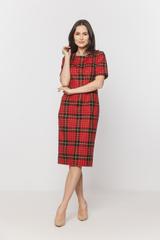 A classic cut red checkered dress