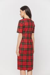 A classic cut red checkered dress