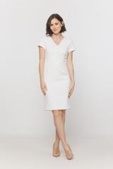 Sukienka z dekoltem V w kolorze ecru