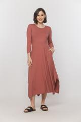 Sukienka z dzianiny bawełnianej w kolorze indyjskiego różu