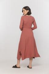 Sukienka z dzianiny bawełnianej w kolorze indyjskiego różu