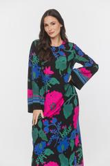 Sukienka z odcięciem pod biustem i rozszerzanym rękawem