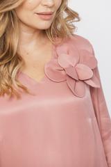 Sukienka z satynowej wiskozy z ozdobnym kwiatem