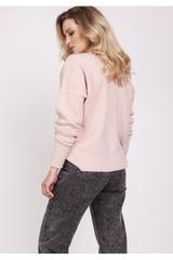 Pastelowy sweter z dekoltem w serek
