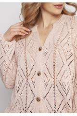 Pudrowy sweter w oversize'owej formie