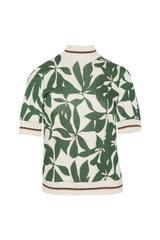 Sweterek z krótkim rękawem z dzianiny żakardowej