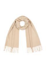 Beżowy ciepły szal z dodatkiem wełny