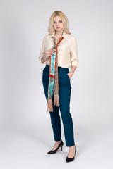 A stylish viscose scarf with fringes