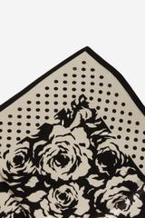 Jedwabna apaszka w kwiaty i kropki