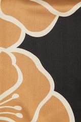 Czarna satynowa apaszka z brązowym kwiatami