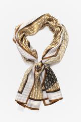 Wzorzysty zwiewny szal z jedwabiu