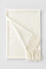 A milk-coloured cashmere and viscose scarf