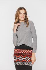 Szara bluzka z domieszką wełny z lekkiej dzianiny