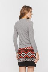 Szara bluzka z domieszką wełny z lekkiej dzianiny