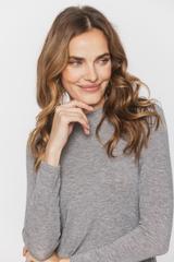 Szara bluzka z domieszką wełny z lekkiej dzianiny