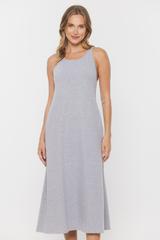 Szara melanżowa sukienka z dzianiny
