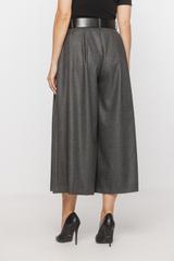 Szare kuloty z szeroką nogawką i zakładkami