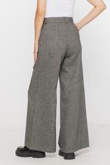 Szare melanżowe spodnie z dodatkiem wełny