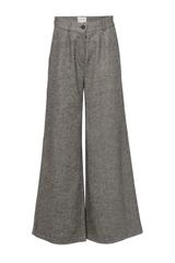 Szare melanżowe spodnie z dodatkiem wełny