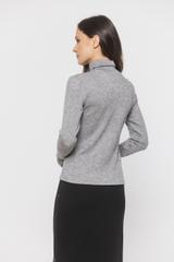 Szary golf z ciepłej dzianiny z rękawem typu rękawiczka