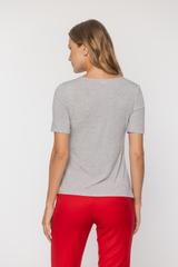 Szary klasyczny t-shirt z domieszką wełny