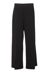 Szerokie czarne spodnie z dzianiny wiskozowej