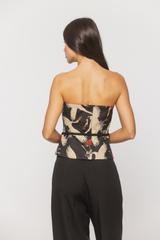 Wide-leg black trousers made from a matt suit fabric