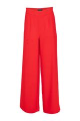 Szerokie czerwone spodnie zapinane z boku