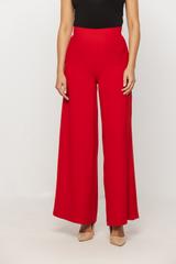 Szerokie czerwone spodnie zapinane z boku