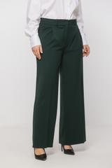 Szerokie spodnie w kant w kolorze butelkowej zieleni