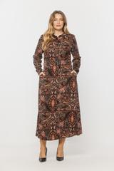 Szmizjerka czarna midi w kwiatowy wzór